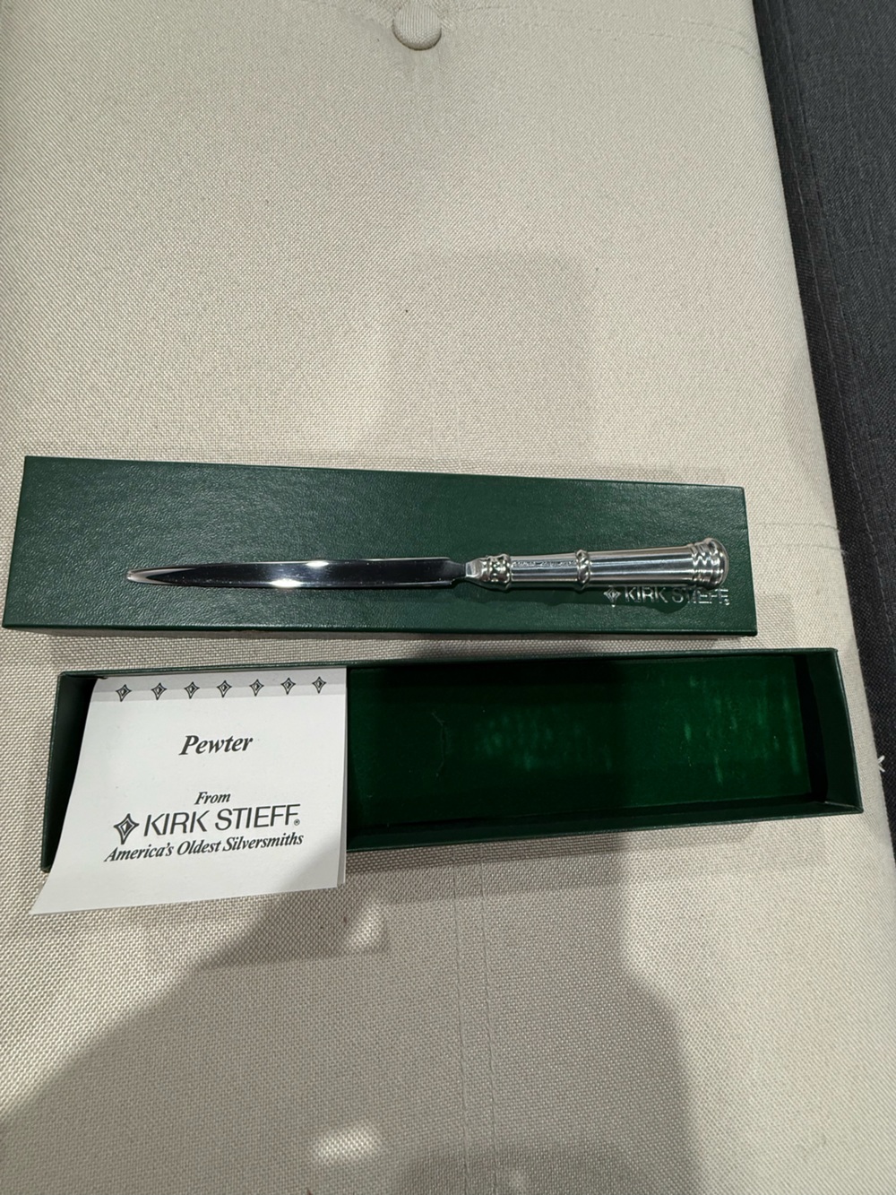 Kirk Stieff Pewter Letter Opener - Silver Finish